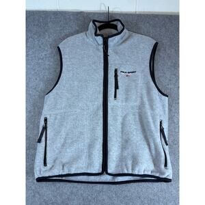 Vintage 90s Polo Sport Ralph Lauren Jacket Vest Mens Gray Full Zip USA Fleece XL